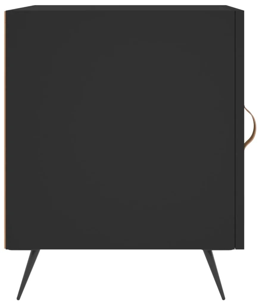 Mesa de cabeceira 2 pcs 40x40x50 cm derivados de madeira preto