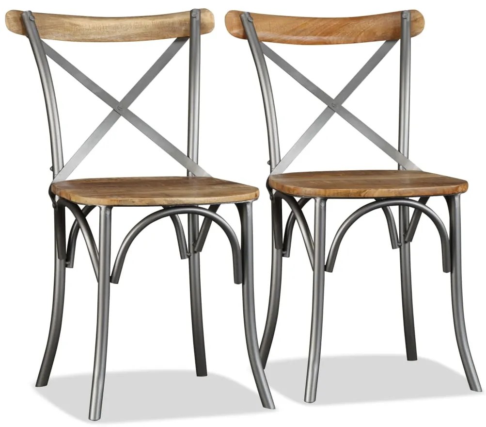 Cadeiras de jantar 2 pcs madeira de mangueira maciça