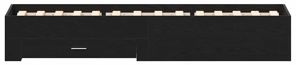 Cama Preto Carvalho 100x200 cm Madeira de engenharia