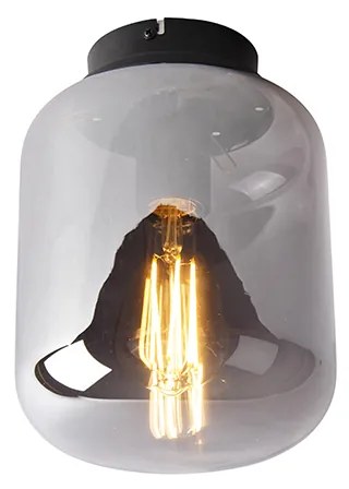 Candeeiro de teto design preto com vidro fumê - Bliss Design