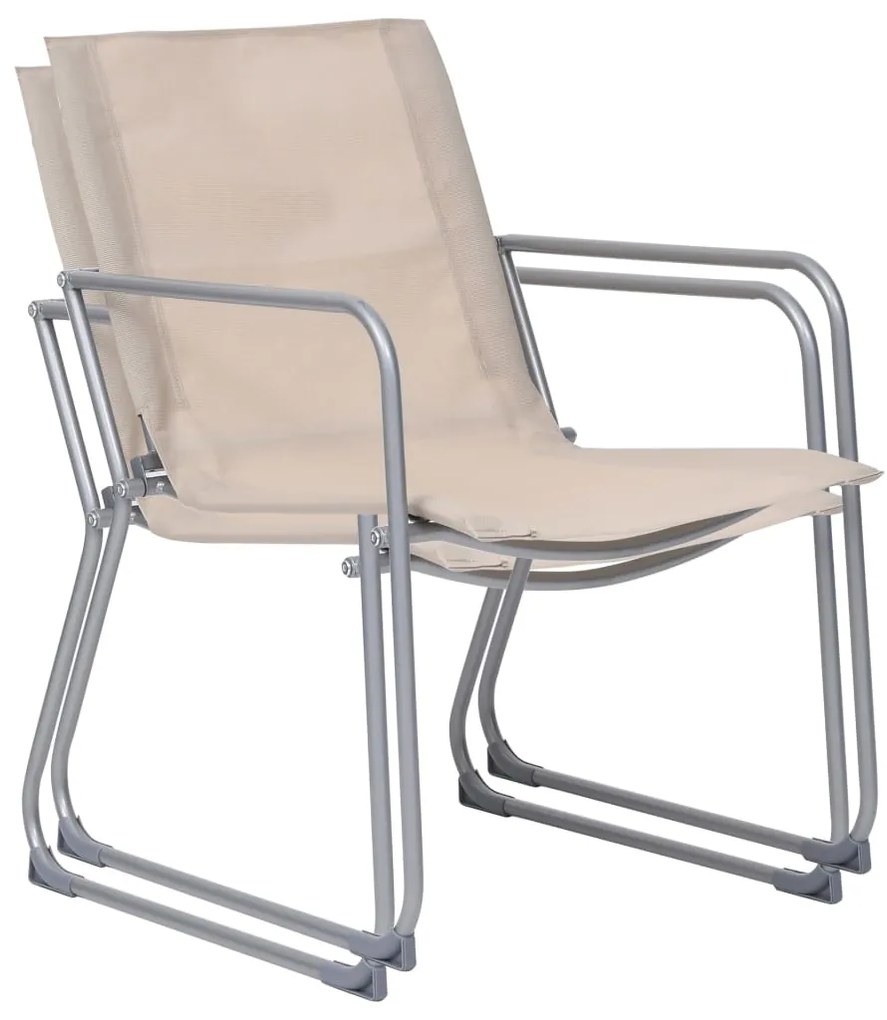 4 pcs conjunto lounge para jardim tecido e aço cor creme