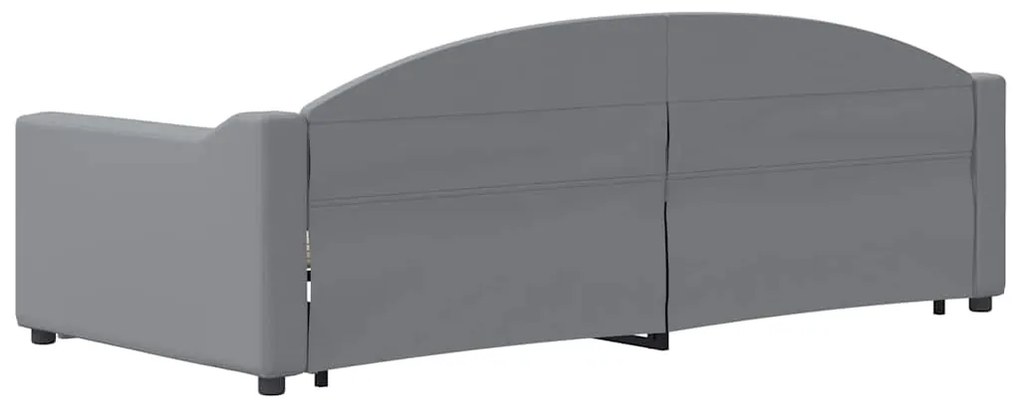 Sofá-cama c/ gavetão e gavetas 90x200 cm tecido cinzento-claro
