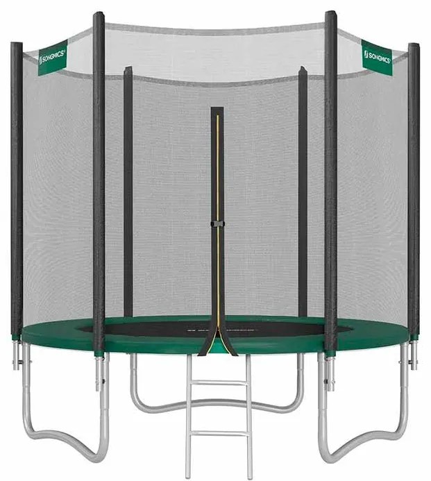 Trampolim Ø 244 cm com rede para jardim verde escuro