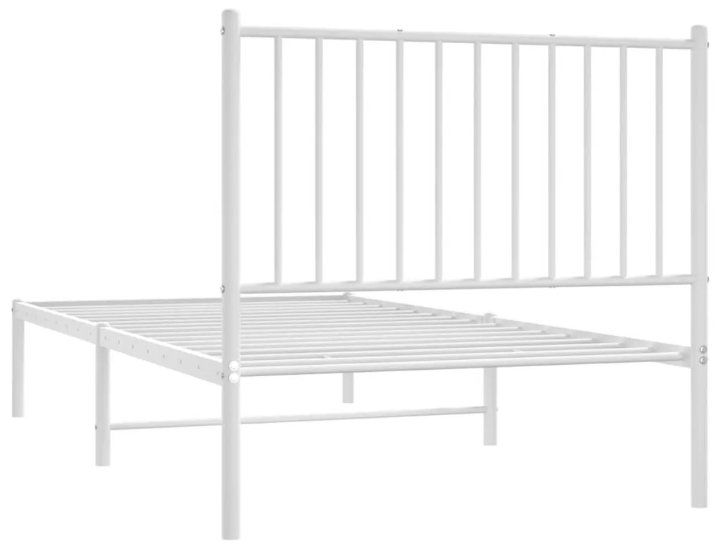 Estrutura de cama com cabeceira 90x190 cm metal branco