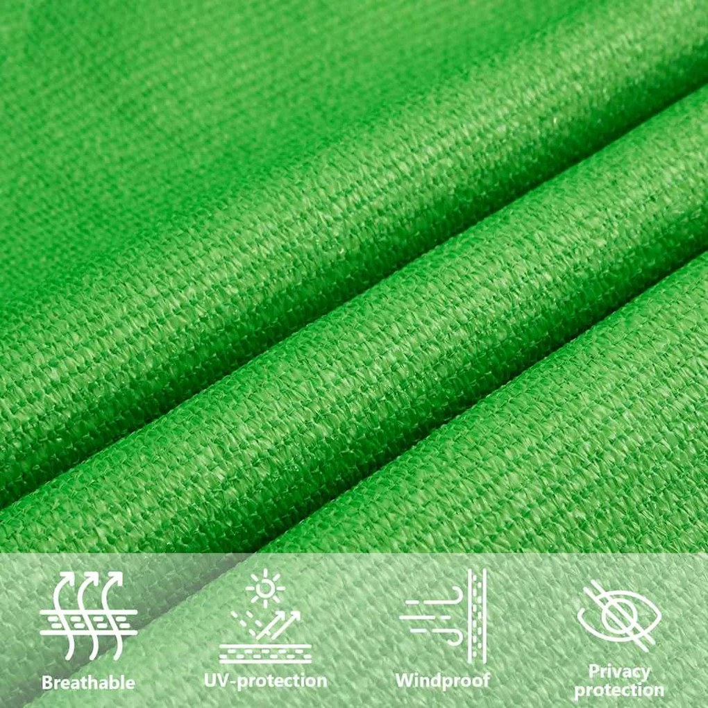 Para-sol estilo vela 160 g/m² 2,5x2,5x3,5 m PEAD verde-claro