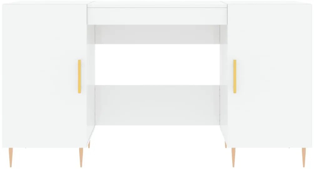 Secretária 140x50x75 cm derivados de madeira branco brilhante