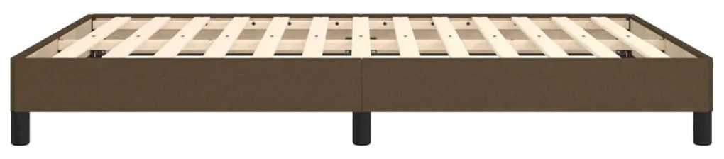 Estrutura de cama sem colchão 140x200 cm tecido castanho-escuro