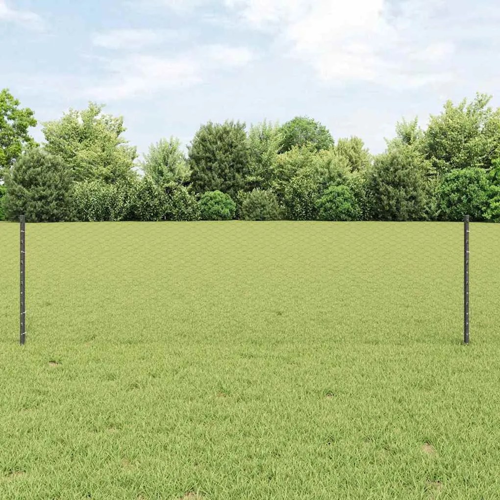 Postes de Cerca vidaXL 11 pcs U-Channel Cinza 60 cm Aço