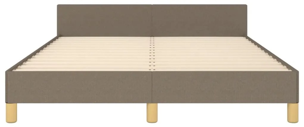 Cama sem colchão 140x200 cm tecido castanho-acinzentado