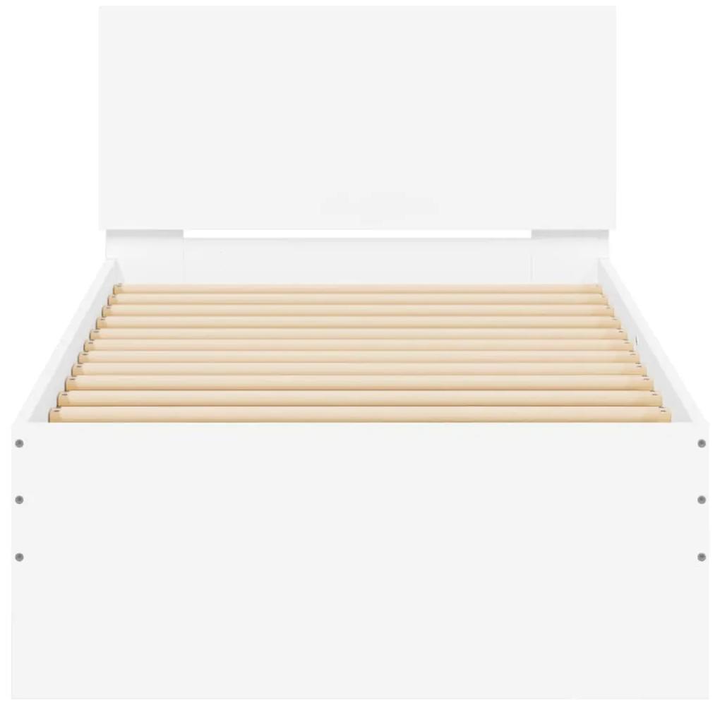 Estrutura cama cabeceira 75x190 cm derivados de madeira branco