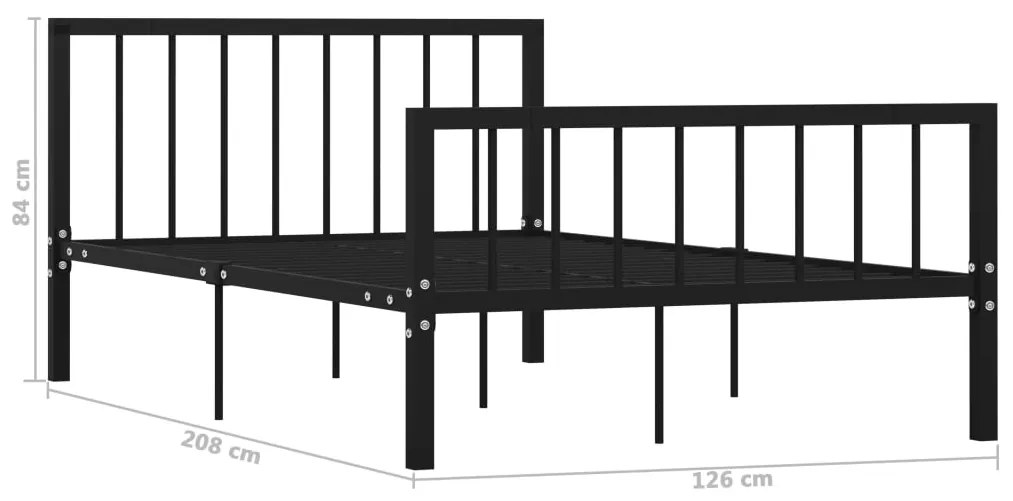 Estrutura de cama 120x200 cm metal preto