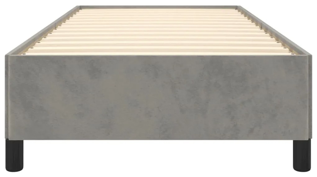 Estrutura de cama sem colchão 90x200 cm veludo cinzento-claro