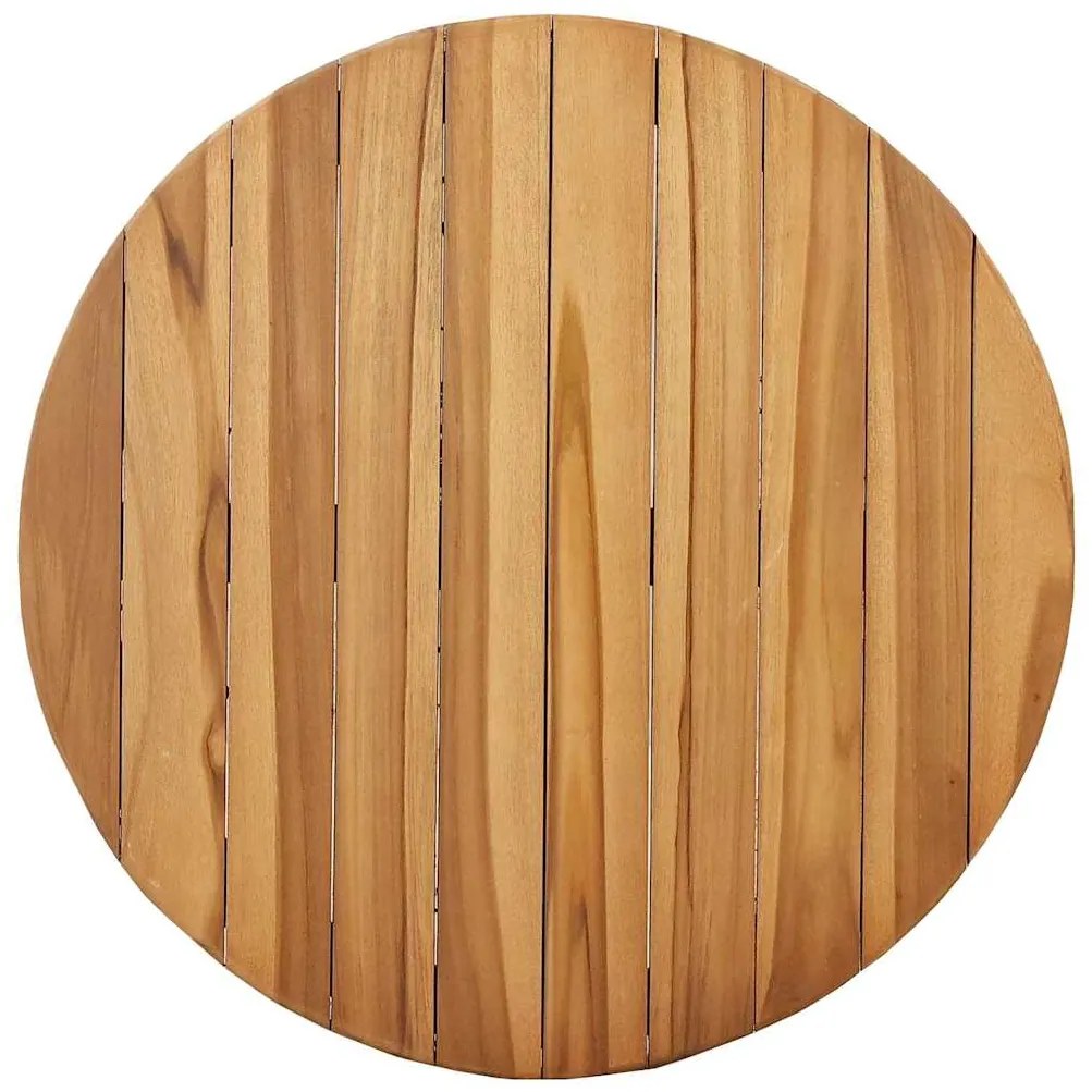 Mesa Bistro de Jardim Ø70x75 cm Madeira Sólida de Teca
