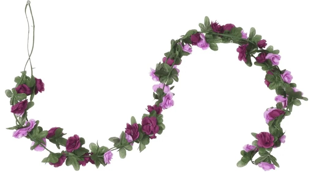 Grinaldas de flores de Natal 6 pcs 250 cm roxo claro