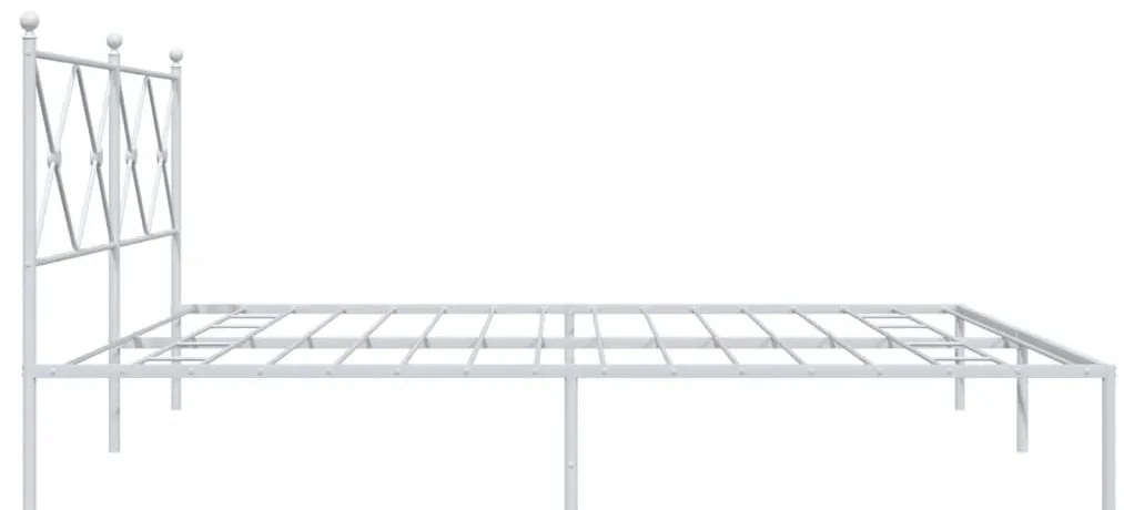 Estrutura de cama com cabeceira 200x200 cm metal branco