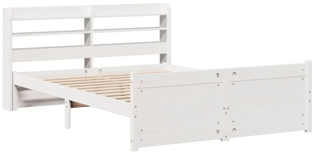 Estrutura de cama c/ cabeceira sem colchão 140x190 cm branco