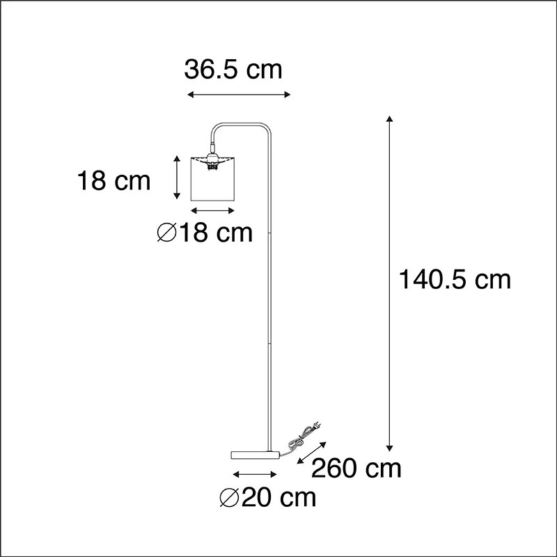 LED Candeeiro de pé preto lâmpada-WiFi E27-A60 - LOFTY Moderno