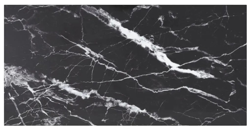 vidaXL Tampo mesa 100x50 cm 6 mm vidro temperado design mármore preto