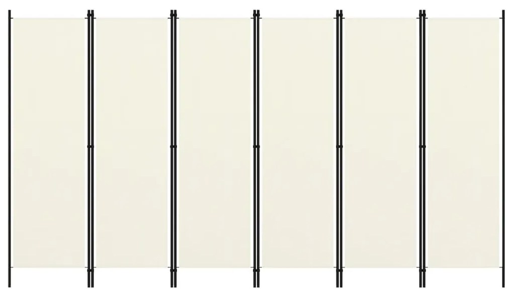 320727 vidaXL Divisória de quarto com 6 painéis 300x180 cm branco nata
