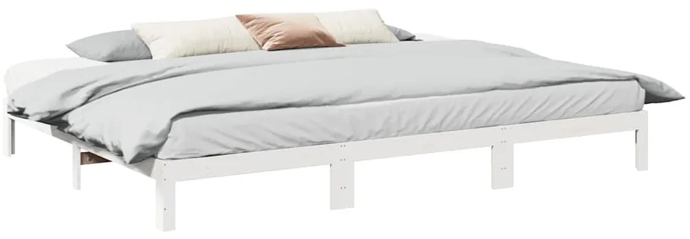 vidaXL Estrutura de cama familiar sem colchão branco 240x200 cm