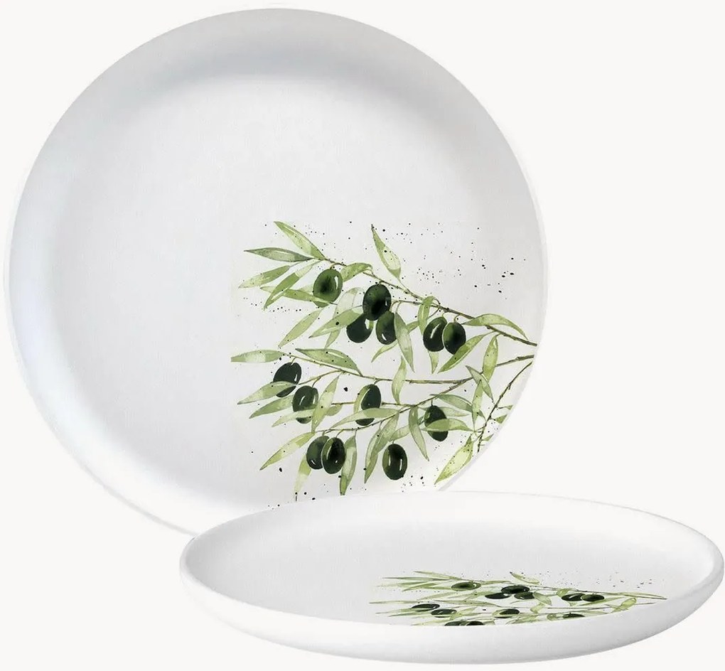 Prato de jantar em porcelana New Bone China Olives