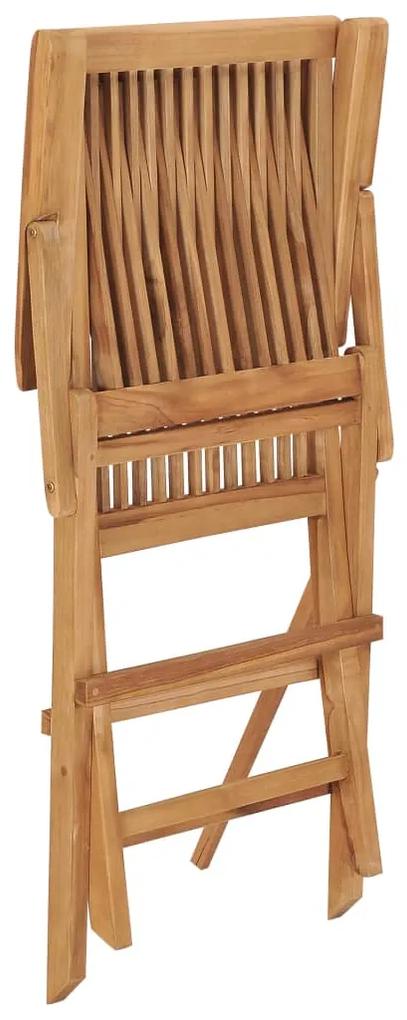 Cadeiras de jardim dobráveis 3 pcs madeira de teca maciça