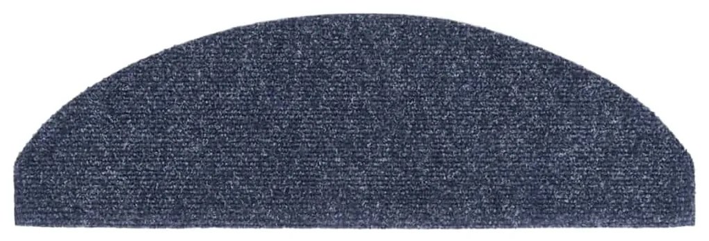 Tapetes de escada autoadesivos 30 pcs 65x21x4 cm azul