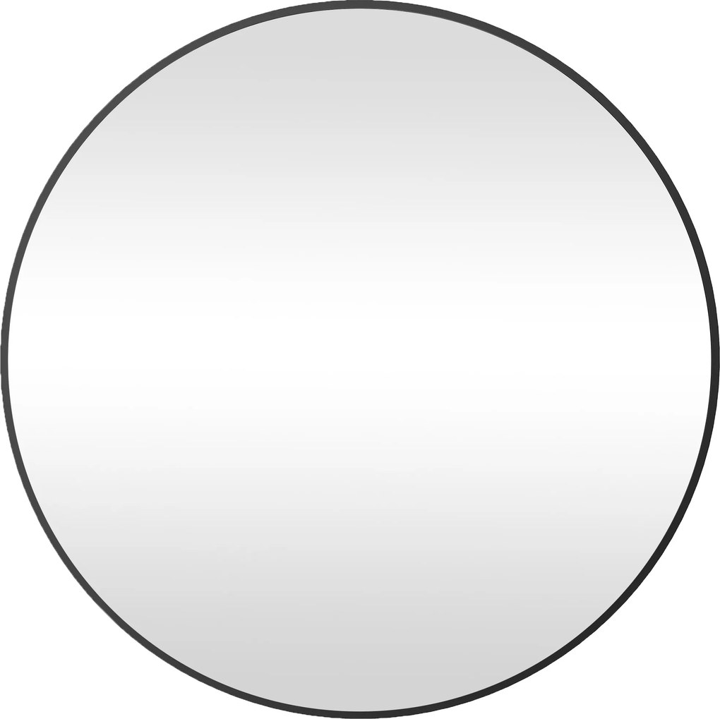 HOMCOM Espelho Redondo para Casa de Banho Moldura em Metal Fácil de Instalar para Quarto Sala Entrada Ø 70x2,5 cm Preto | Aosom Portugal