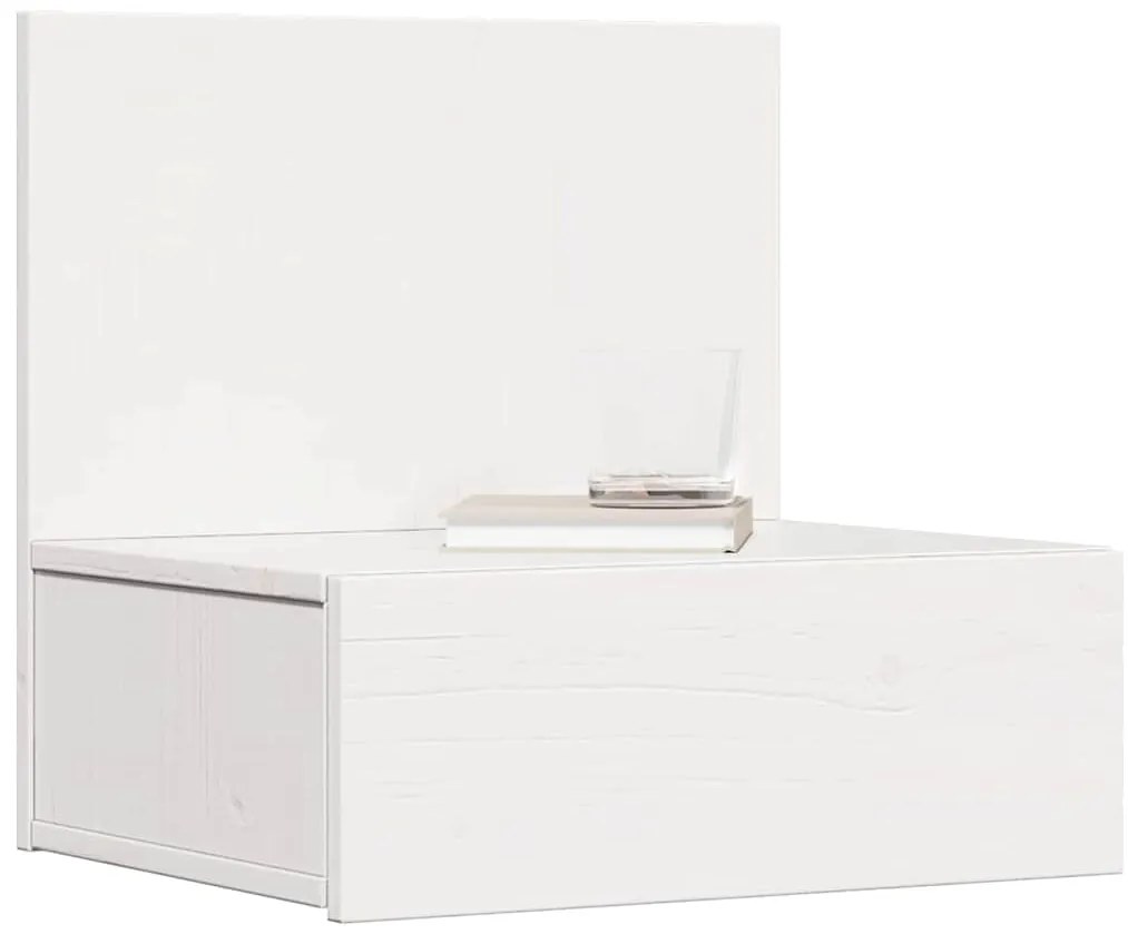 Mesa de Cabeceira Montada na Parede com gaveta 2 pcs Branco