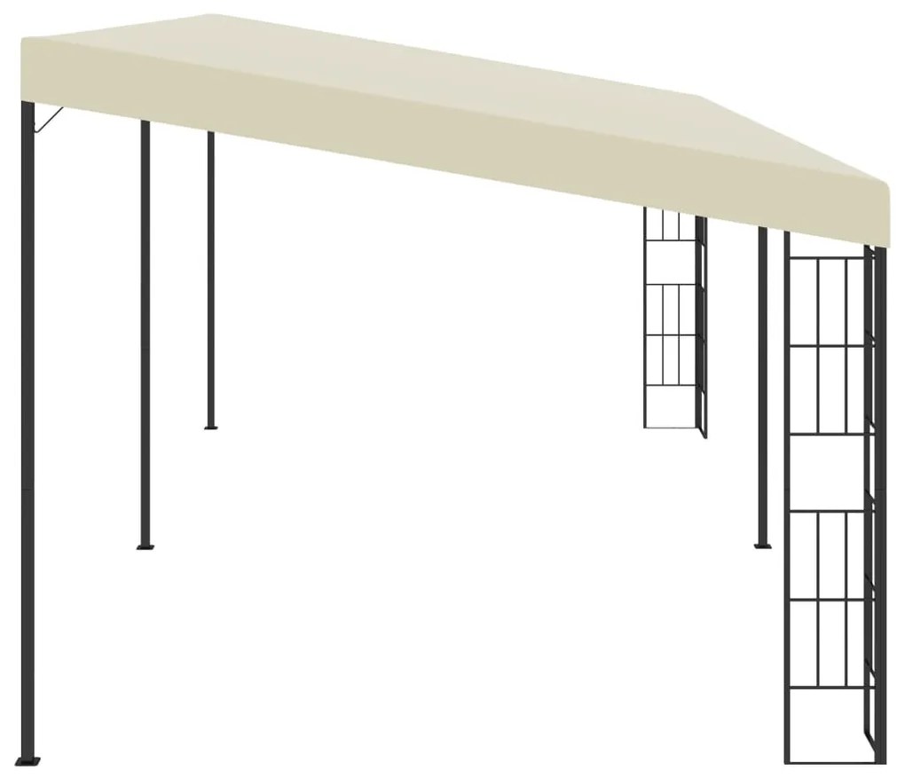 Gazebo de montagem na parede 3x6 m tecido creme