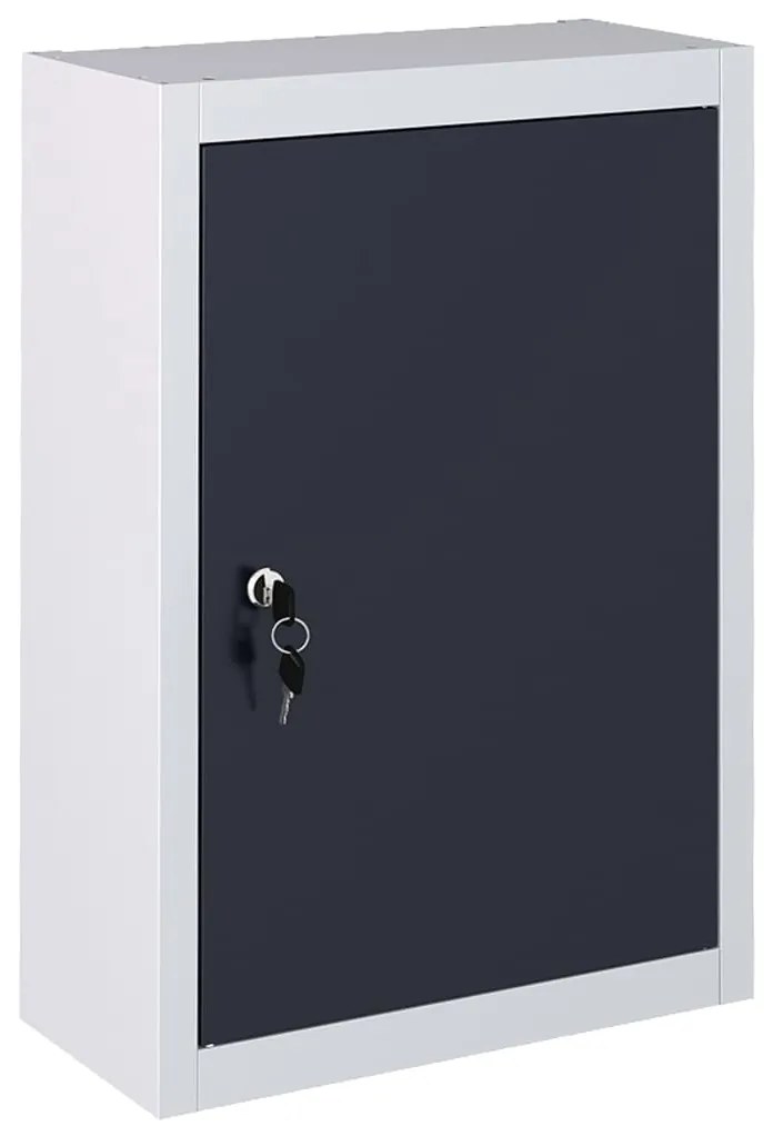 Armário ferramentas industrial de parede metal cinzento e preto