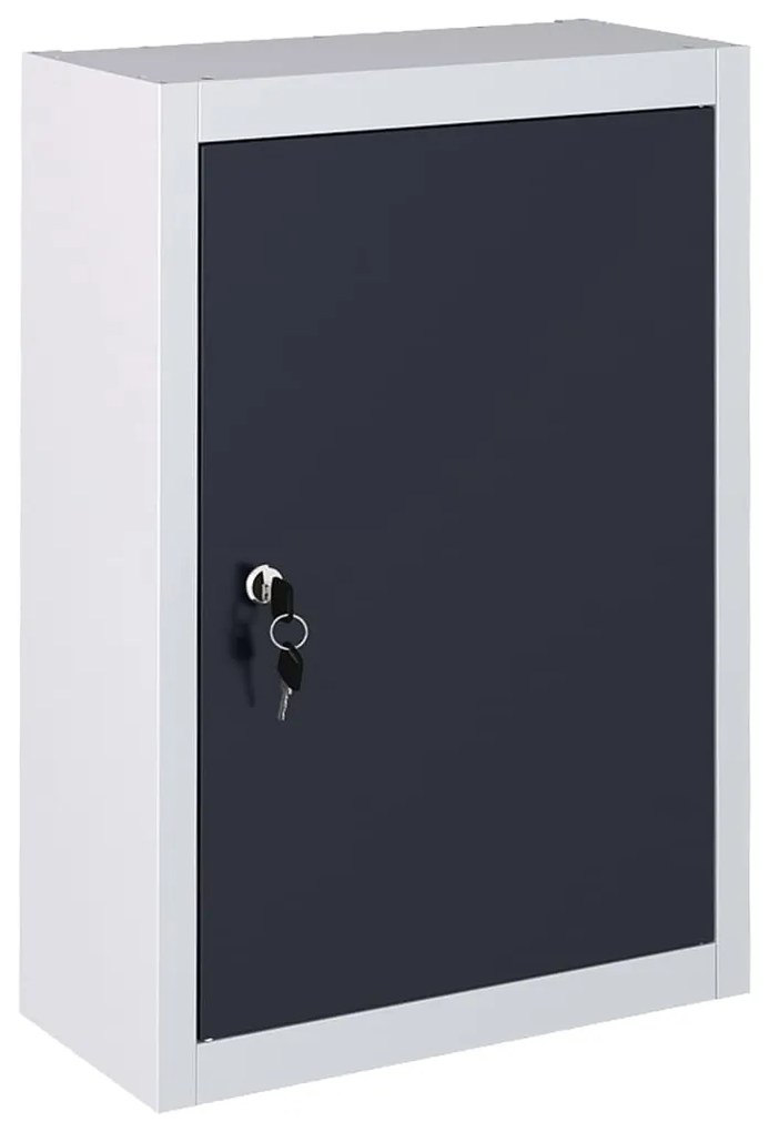 vidaXL Armário ferramentas industrial de parede metal cinzento e preto