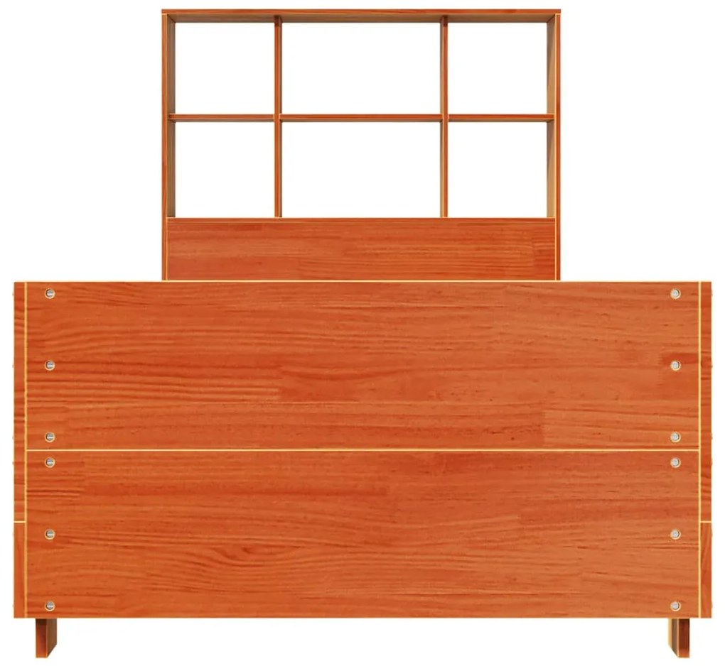 Cama sem colchão 100x200 cm pinho maciço castanho-mel