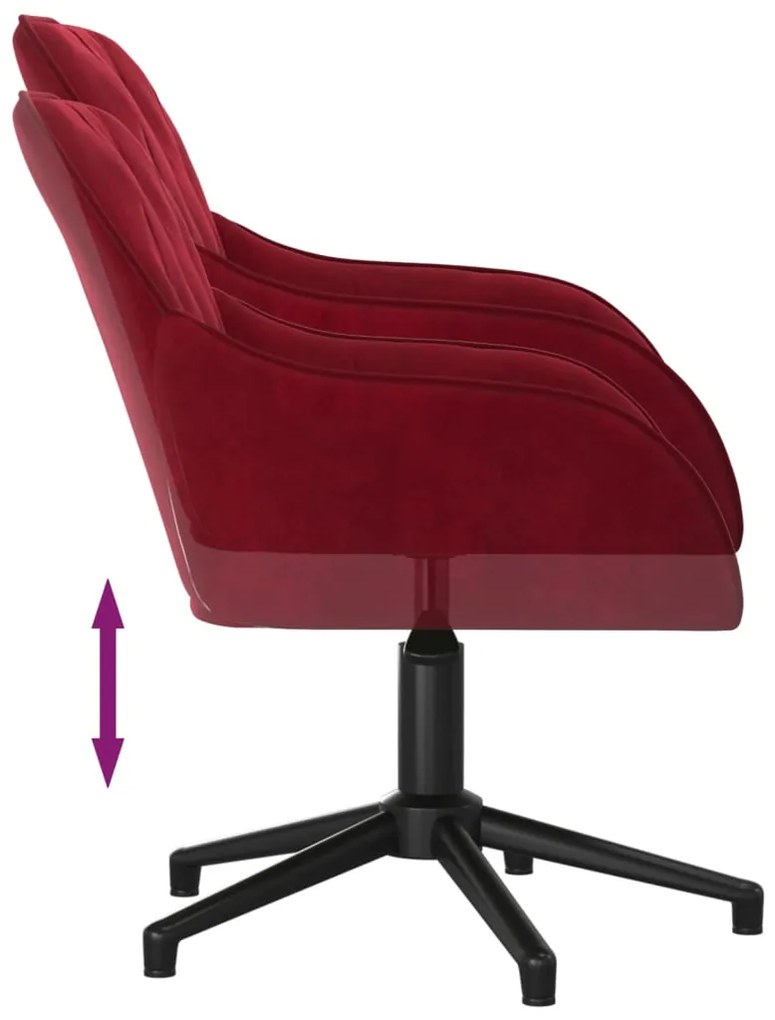 Cadeiras de jantar giratórias 2 pcs veludo vermelho tinto