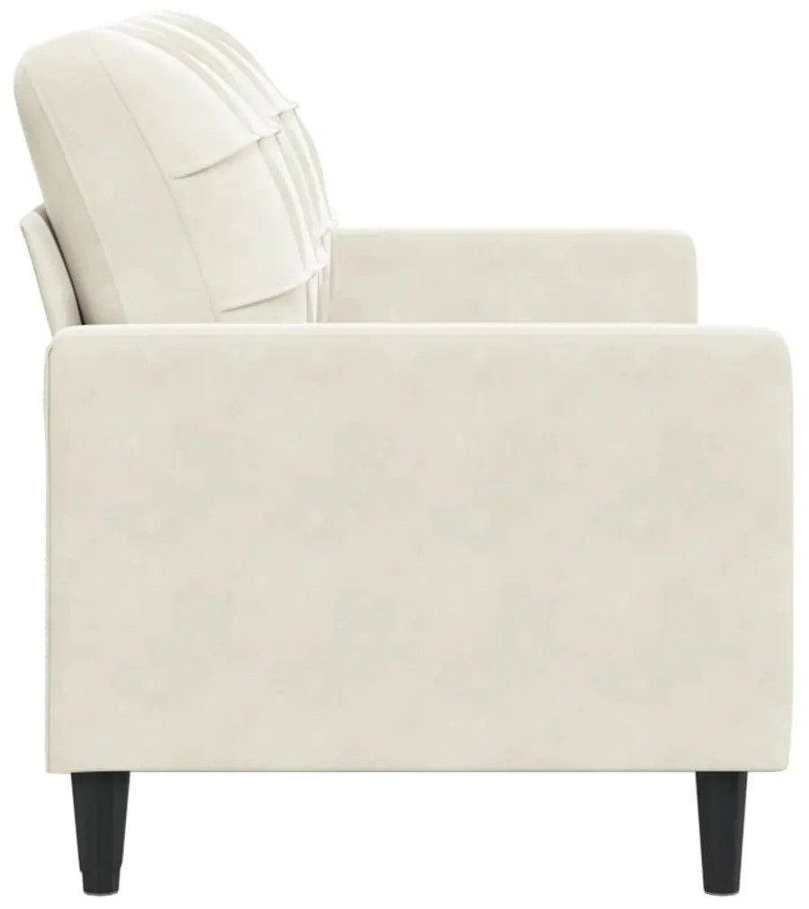 Sofá de 2 lugares veludo 140 cm cor creme