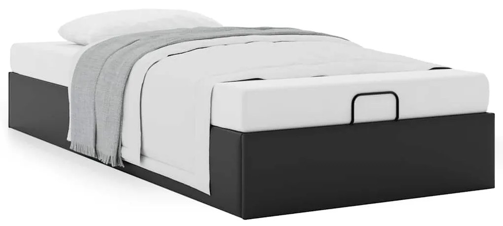 Estrutura de cama otomana sem colchão 90x190 cm preto