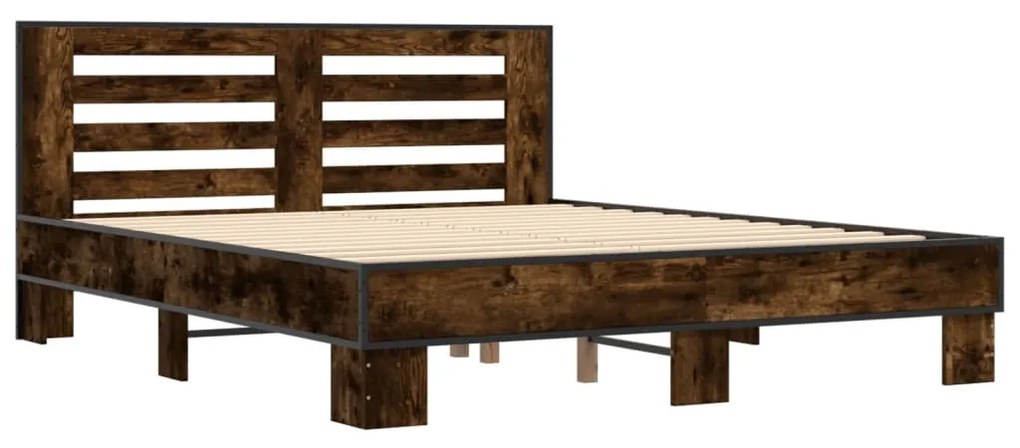 Estrutura de cama 150x200 cm derivados madeira/metal