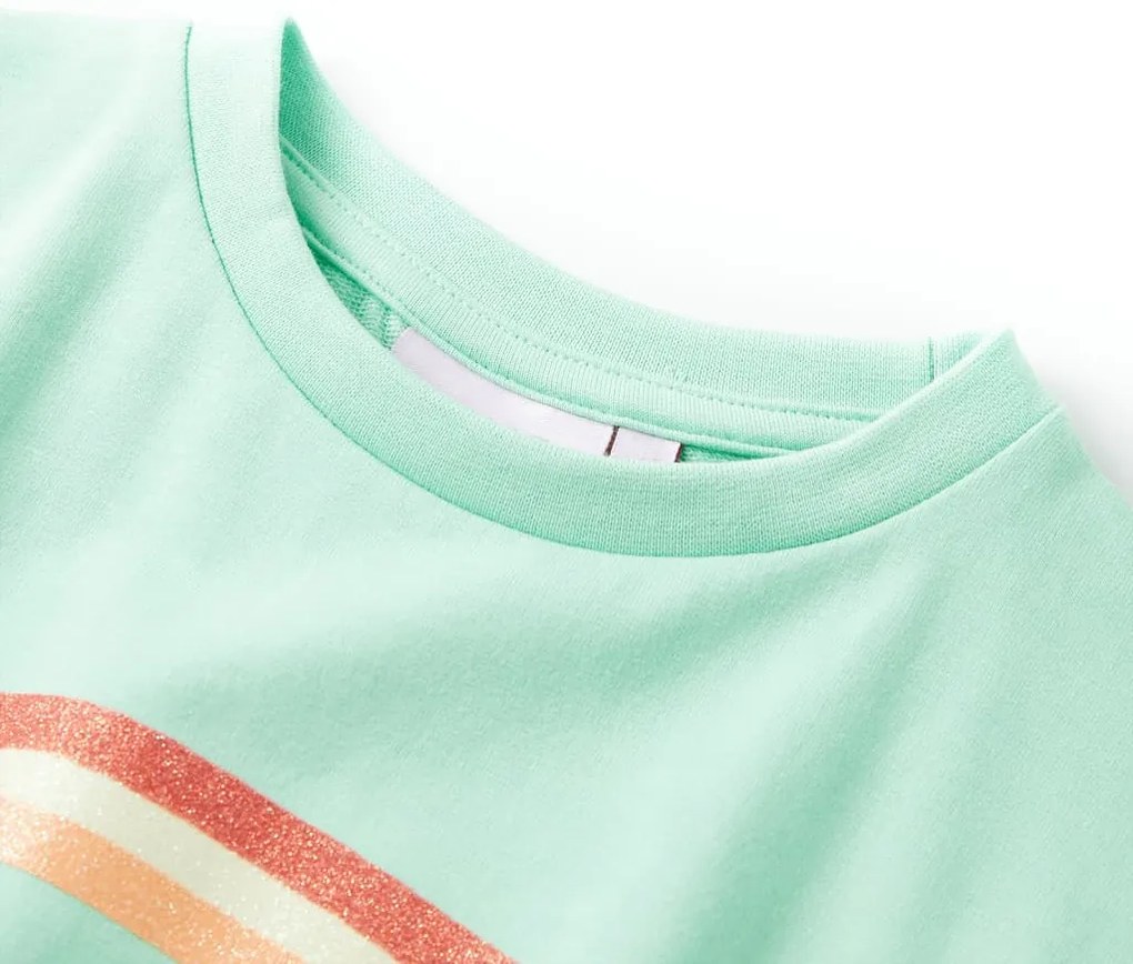 Vestido de criança com cordão verde brilhante 92