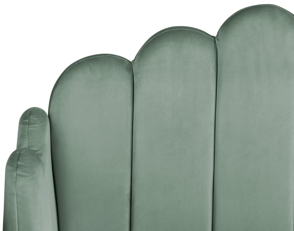 Cama de casal em veludo verde 180 x 200 cm AMBILLOU Beliani