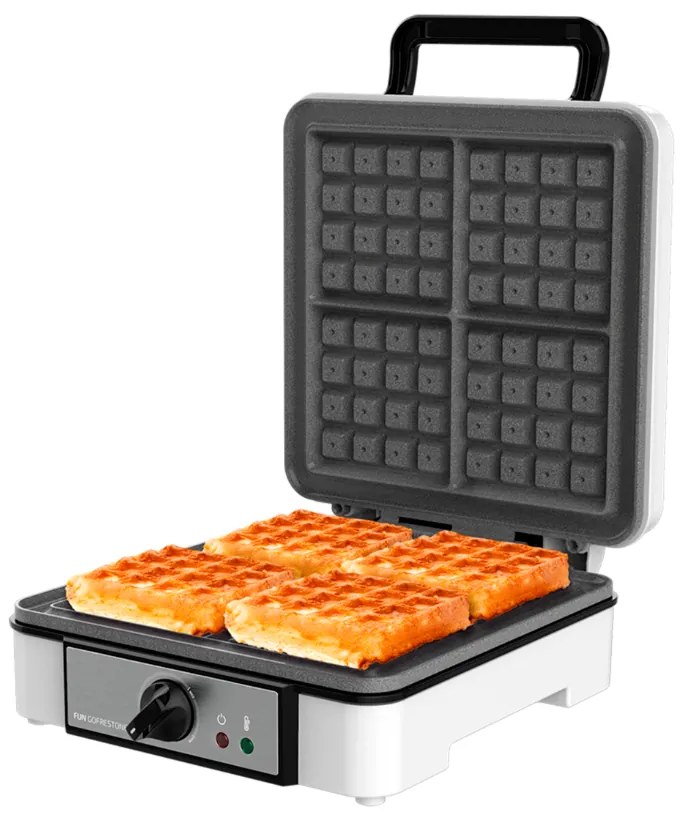 Máquina de waffles Fun Gofrestone 4Inox de 1200 W e em aço inoxidável