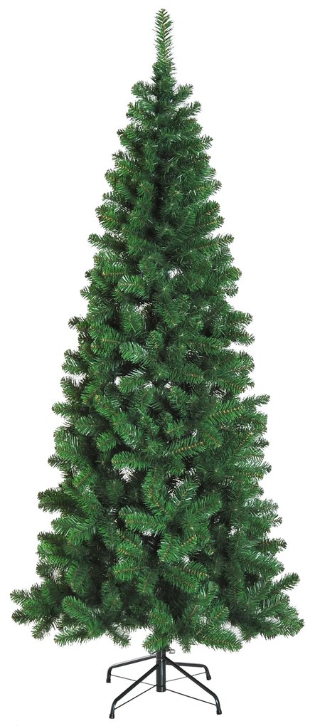 HOMCOM Árvore de Natal Artificial 210cm Ignífugo com 631 Ramos de PVC e Suporte de Metal Decoração de Natal para Interiores Verde | Aosom Portugal