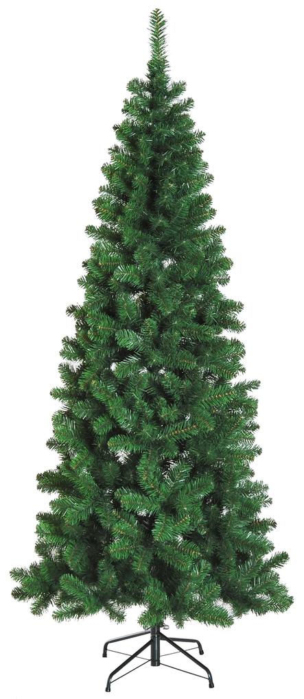 HOMCOM Árvore de Natal Artificial 210cm Ignífugo com 631 Ramos de PVC e Suporte de Metal Decoração de Natal para Interiores Verde | Aosom Portugal