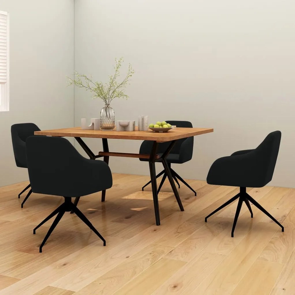 vidaXL Cadeiras de jantar 4 pcs veludo preto