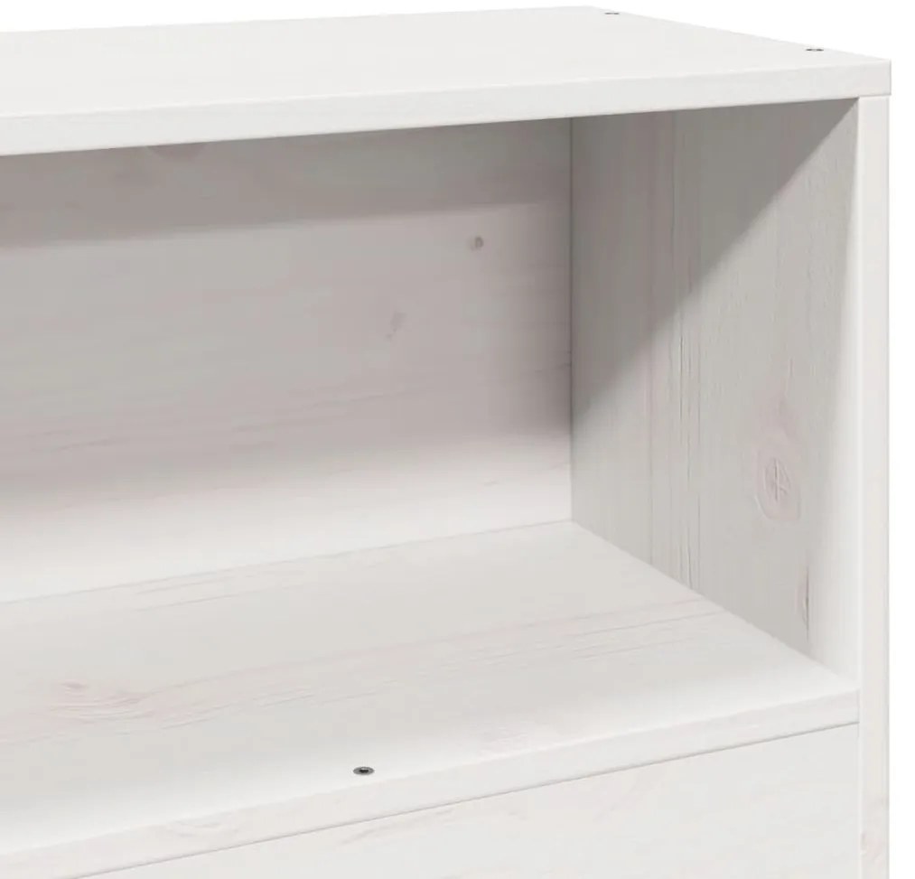 Cabeceira com arrumação 75 cm madeira de pinho maciça branco