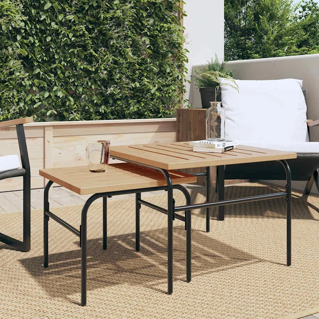 vidaXL Mesas de centro de encastrar p/ jardim 2 pcs aço preto/castanho