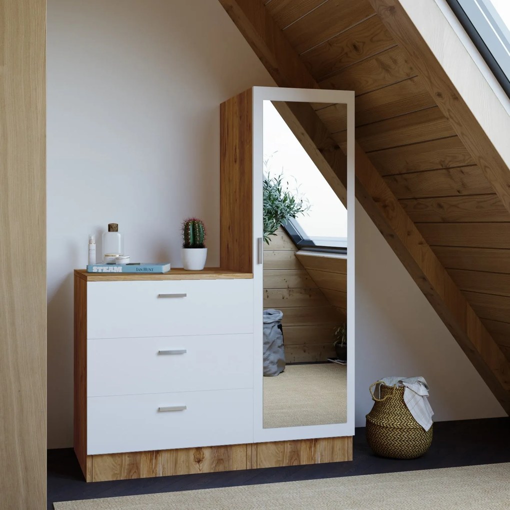 Armário Multiusos CC6 – Atlantic Pine White – Gaveta: 60x72x47 cm; Arm