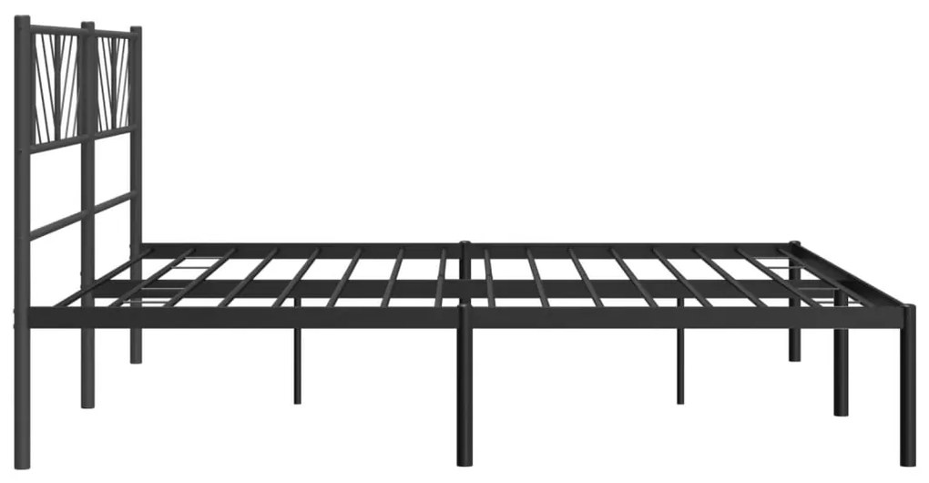 Estrutura de cama em metal com cabeceira 180x200 cm preto