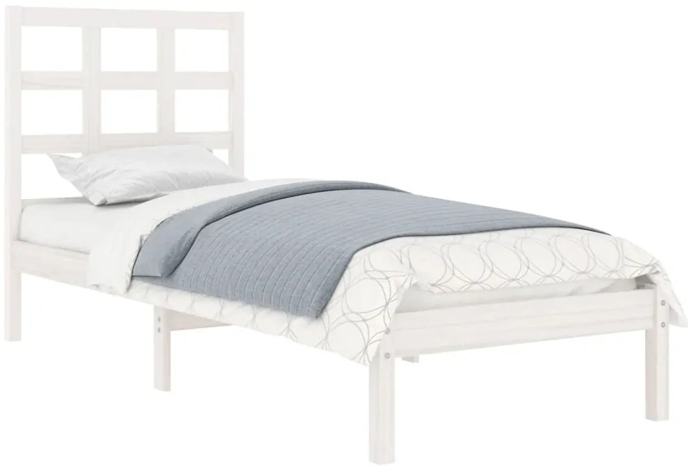 Estrutura de cama 90x200 cm madeira maciça branco