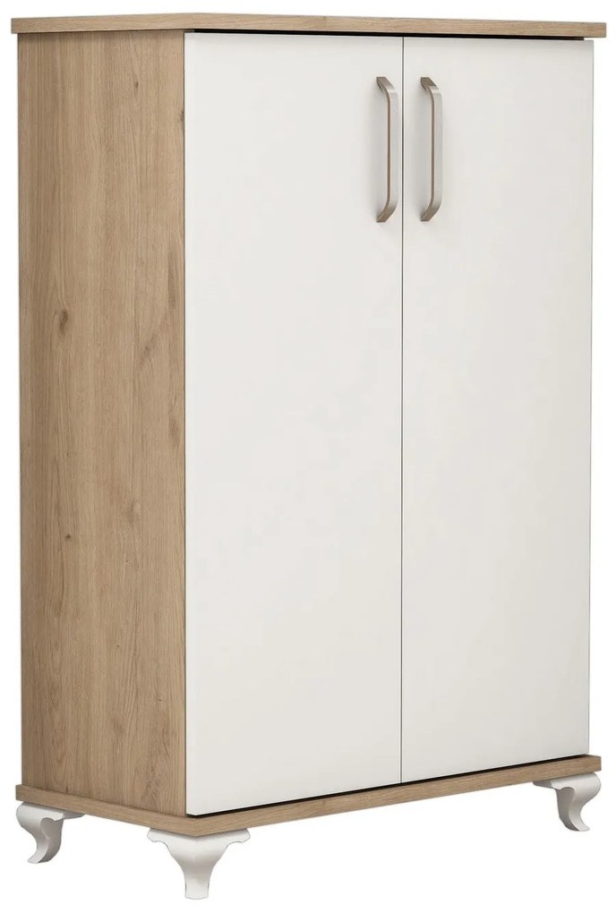 Sapateira Asta – Nogueira e Branco – 72x100x32,5 cm