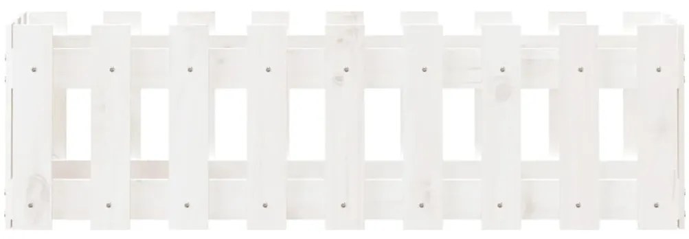 Canteiro elevado design cerca 100x30x30 cm pinho maciço branco